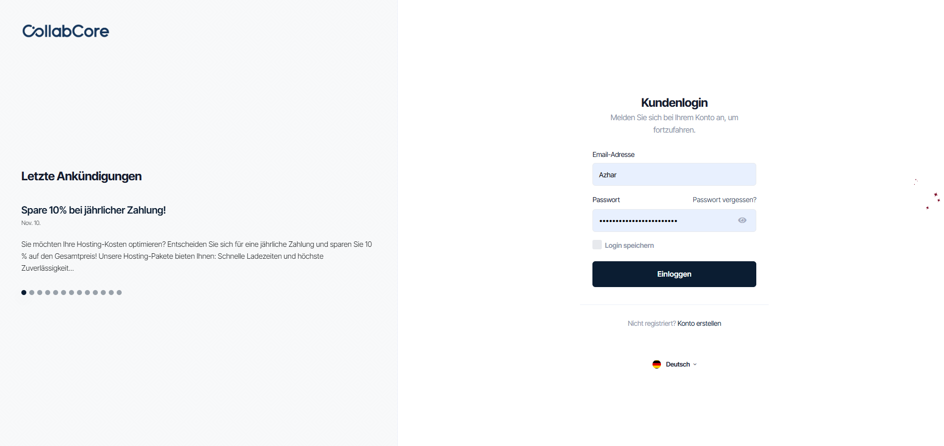 CollabCore Members Login Page Easy install