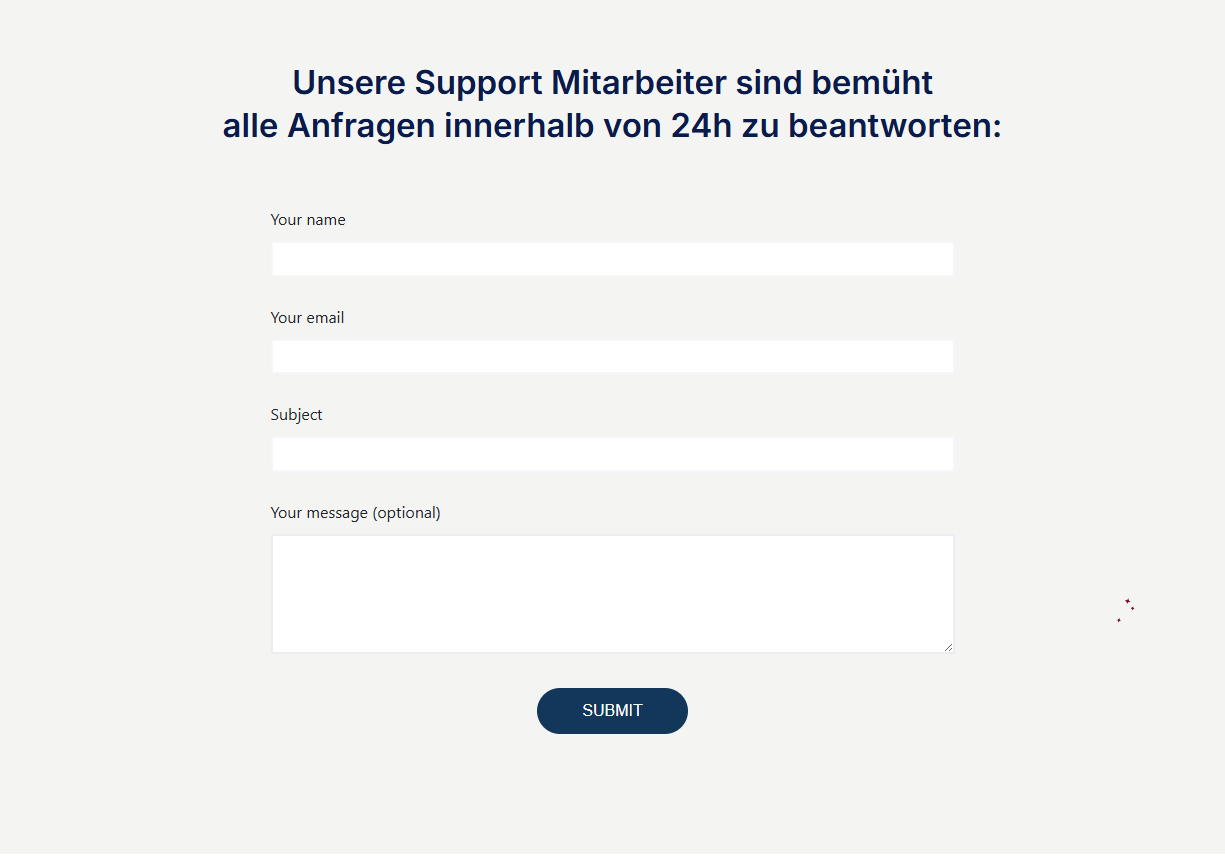 Kontaktformular auf der Kontaktseite von CollabCore