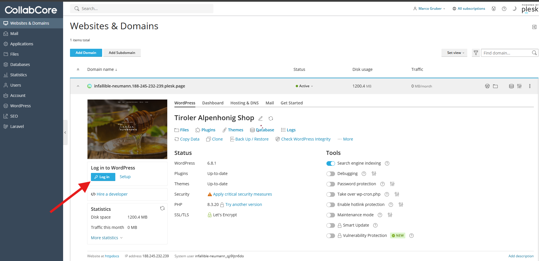 WordPress-admin-panel